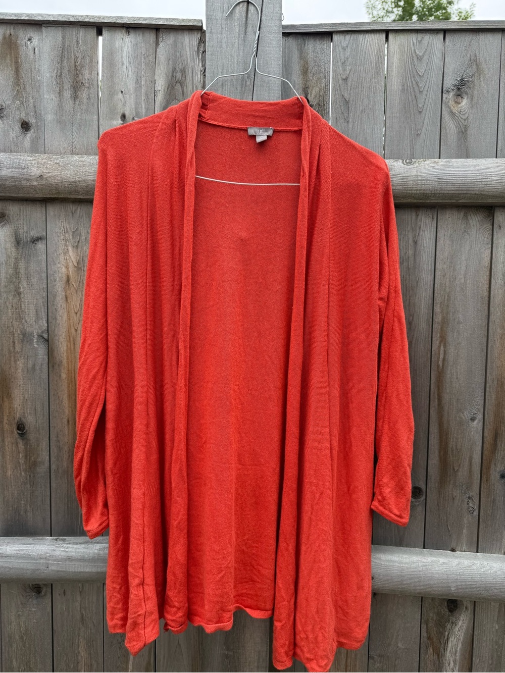 J. Jill Open-Front Orange-Red Women's Cardigan